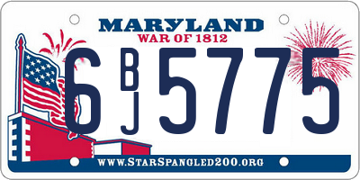 MD license plate 6BJ5775