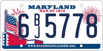 MD license plate 6BJ5778