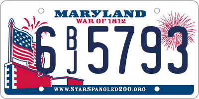 MD license plate 6BJ5793