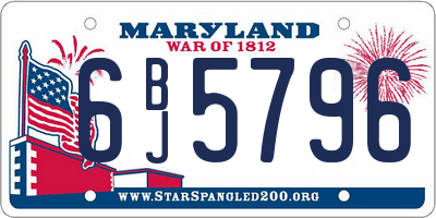MD license plate 6BJ5796