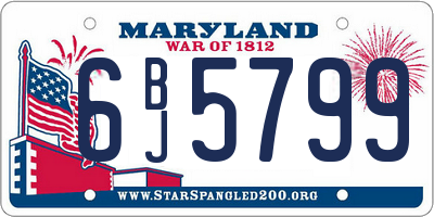 MD license plate 6BJ5799