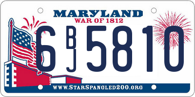 MD license plate 6BJ5810