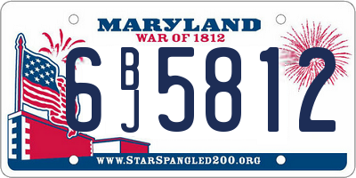 MD license plate 6BJ5812