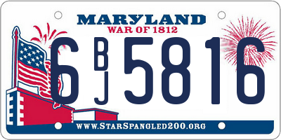 MD license plate 6BJ5816