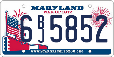 MD license plate 6BJ5852