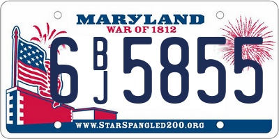 MD license plate 6BJ5855