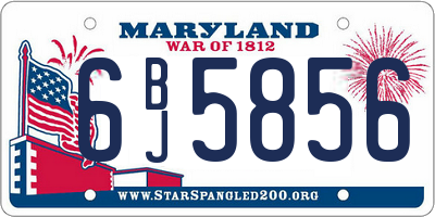 MD license plate 6BJ5856