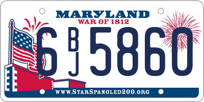 MD license plate 6BJ5860