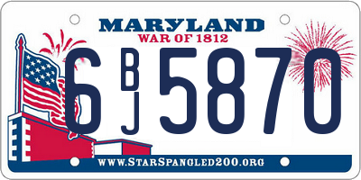 MD license plate 6BJ5870