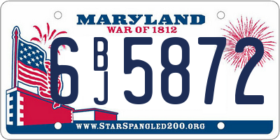 MD license plate 6BJ5872