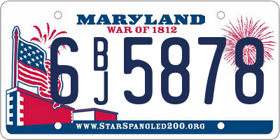 MD license plate 6BJ5878