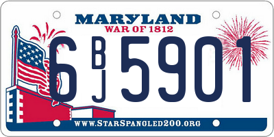 MD license plate 6BJ5901