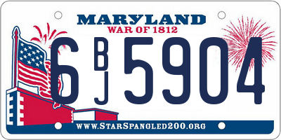 MD license plate 6BJ5904