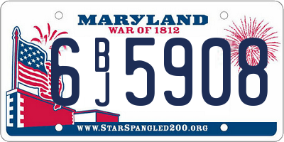 MD license plate 6BJ5908