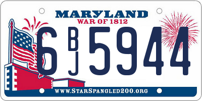 MD license plate 6BJ5944