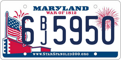 MD license plate 6BJ5950