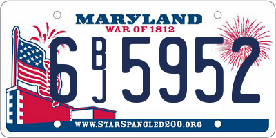 MD license plate 6BJ5952
