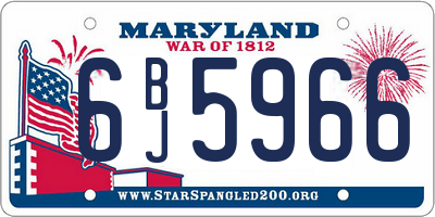 MD license plate 6BJ5966