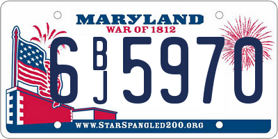 MD license plate 6BJ5970