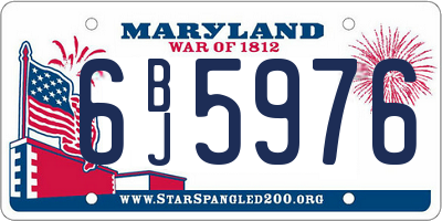 MD license plate 6BJ5976