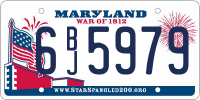 MD license plate 6BJ5979