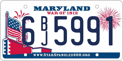 MD license plate 6BJ5991