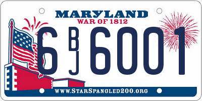 MD license plate 6BJ6001