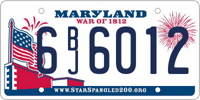 MD license plate 6BJ6012