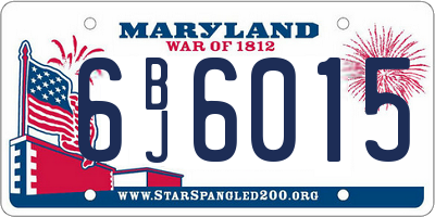 MD license plate 6BJ6015