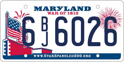 MD license plate 6BJ6026