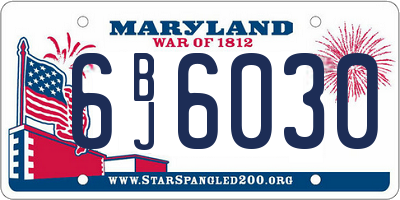 MD license plate 6BJ6030