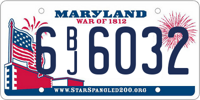 MD license plate 6BJ6032