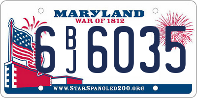 MD license plate 6BJ6035