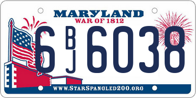 MD license plate 6BJ6038