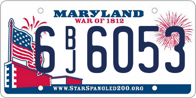 MD license plate 6BJ6053