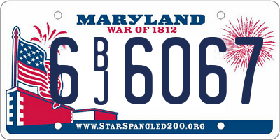 MD license plate 6BJ6067