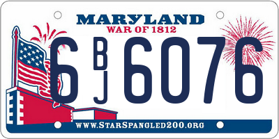MD license plate 6BJ6076