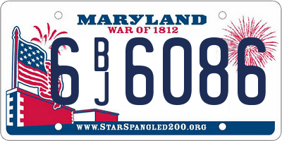 MD license plate 6BJ6086