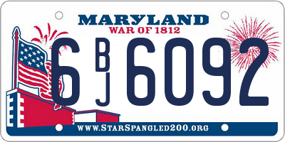 MD license plate 6BJ6092
