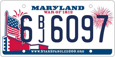 MD license plate 6BJ6097