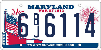MD license plate 6BJ6114