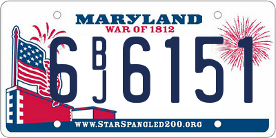 MD license plate 6BJ6151
