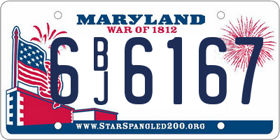 MD license plate 6BJ6167