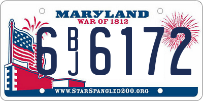 MD license plate 6BJ6172