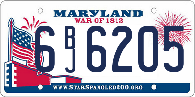 MD license plate 6BJ6205