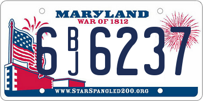 MD license plate 6BJ6237
