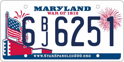 MD license plate 6BJ6251