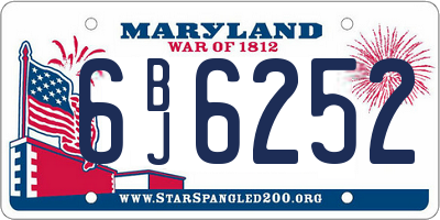 MD license plate 6BJ6252