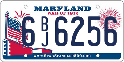 MD license plate 6BJ6256