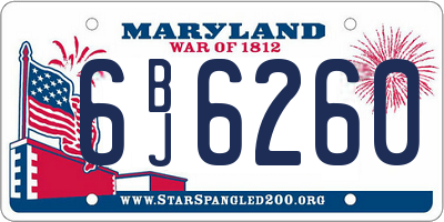 MD license plate 6BJ6260